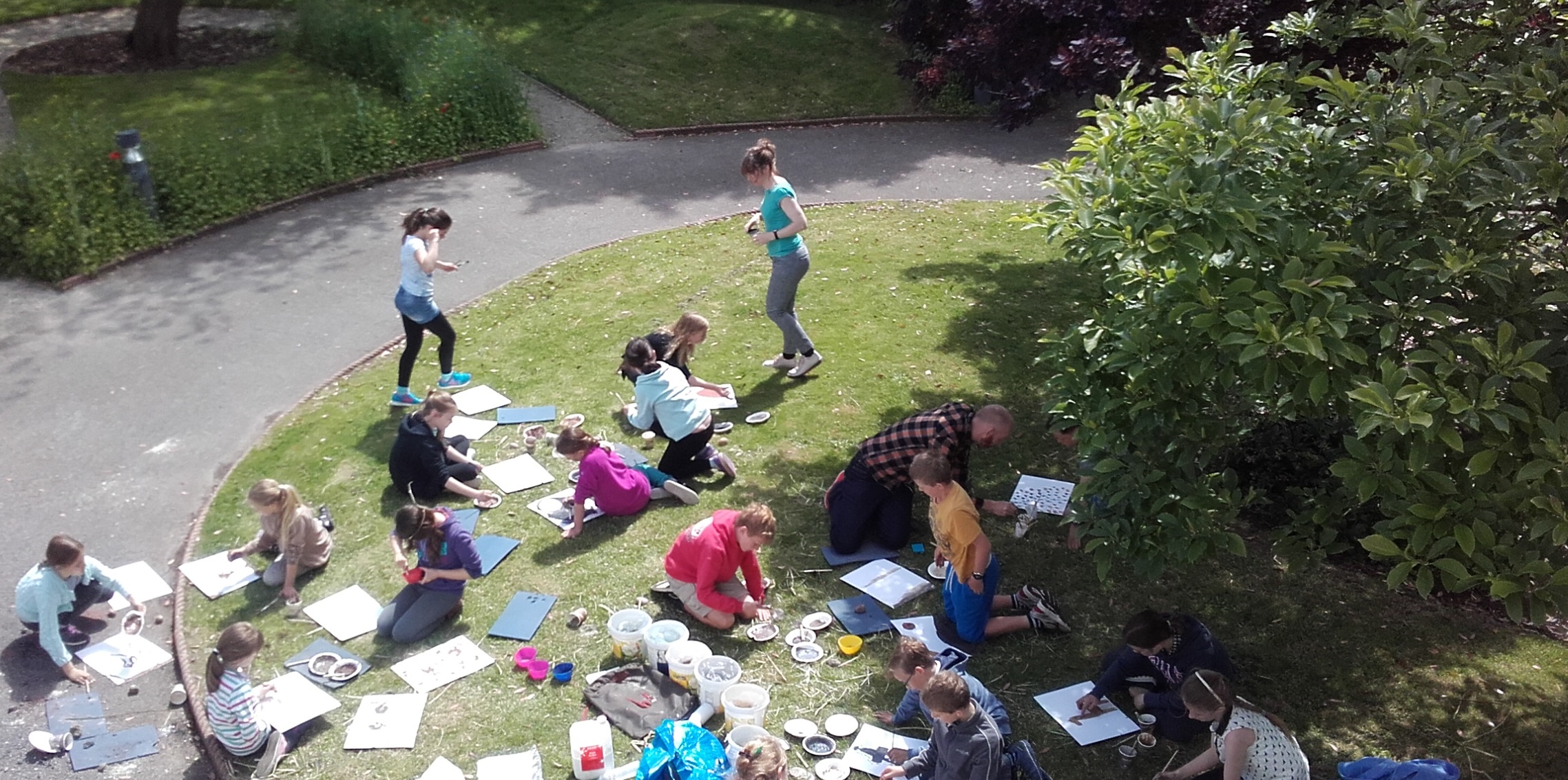 Aerial view of students involved in Aspire workshop